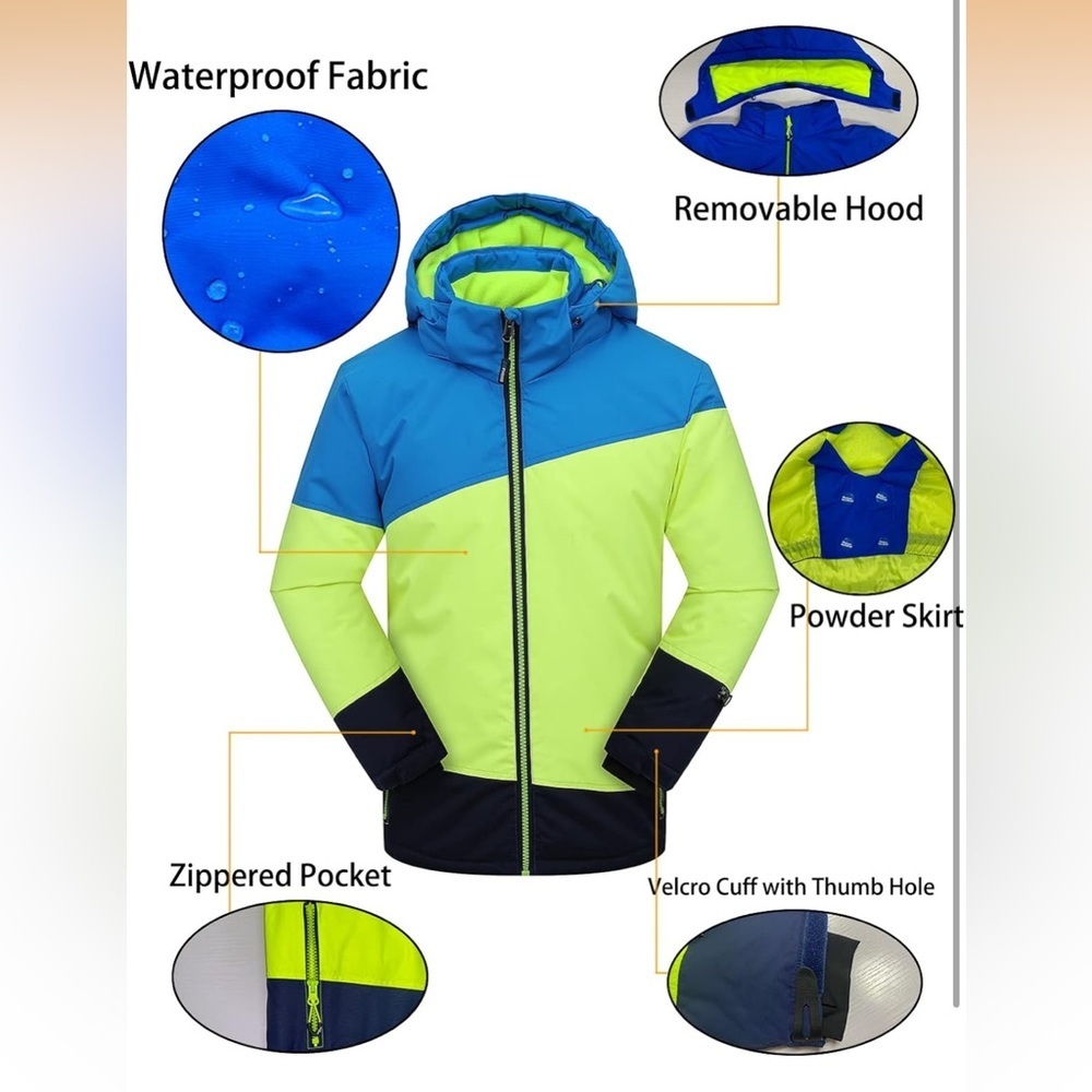 PHIBEE Boy's Waterproof Breathable
Snowboard Ski Jacket Splice Size 4 - Picture 4 of 4